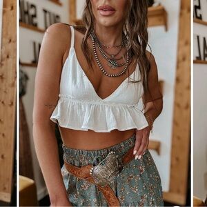 Lil White Ruffle Top